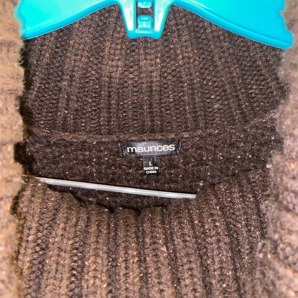Maurices Brown Belted Turtleneck Sweater Lge-SOLD - Picture 3 of 10